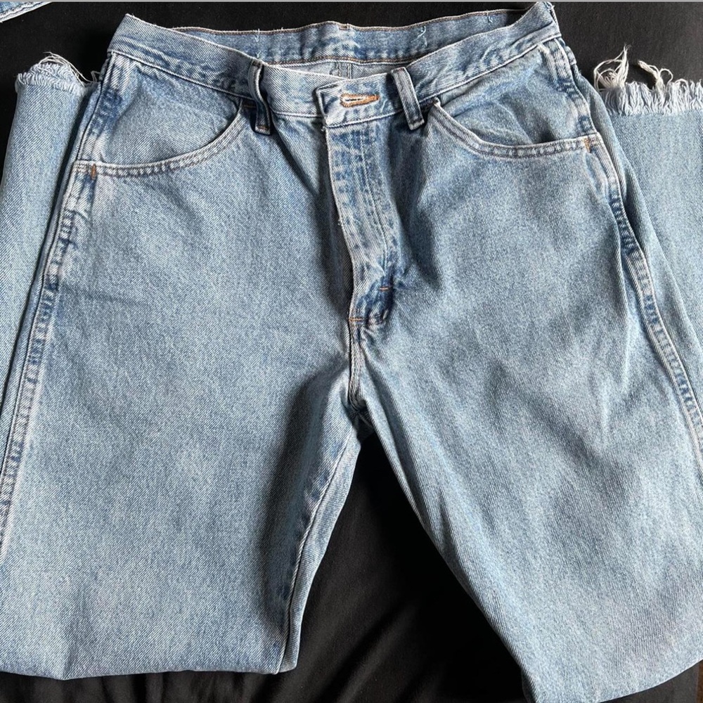VINTAGE LIGHT BLUE RUSTLER MOM JEANS